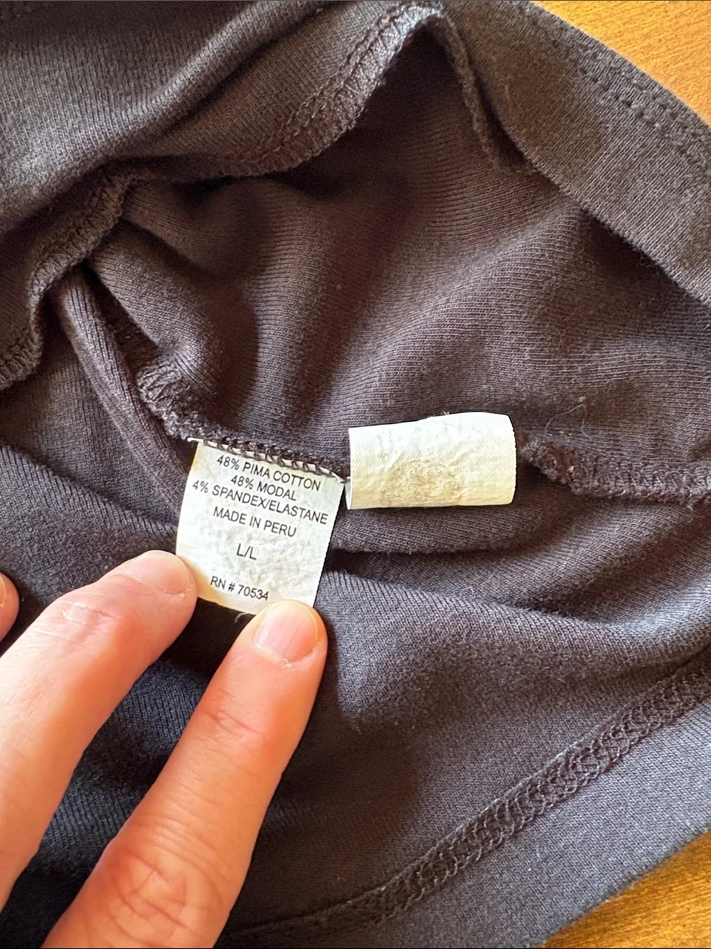 Orvis V-Neck Pima Cotton Top, Size Large